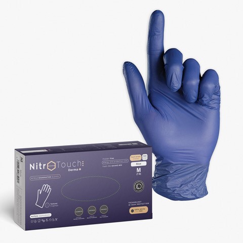 Manusi Nitril Nitro Touch Derma - Albastru